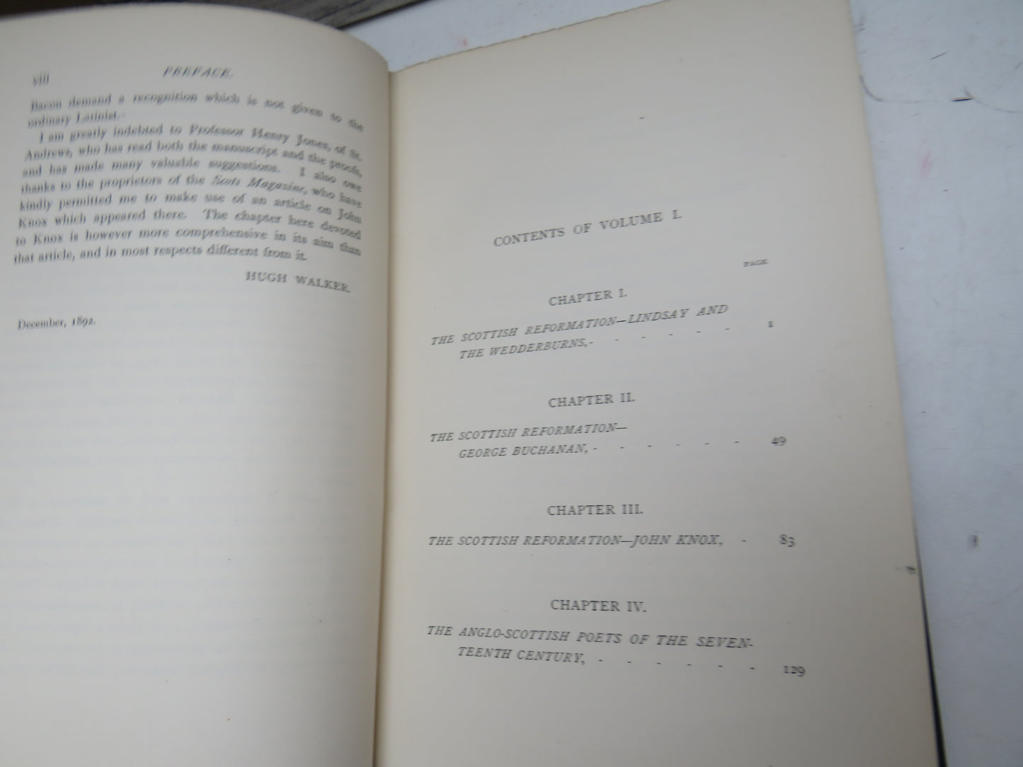 Three Centuries of Scottish Literature By Hugh Walker Vol. I 1893