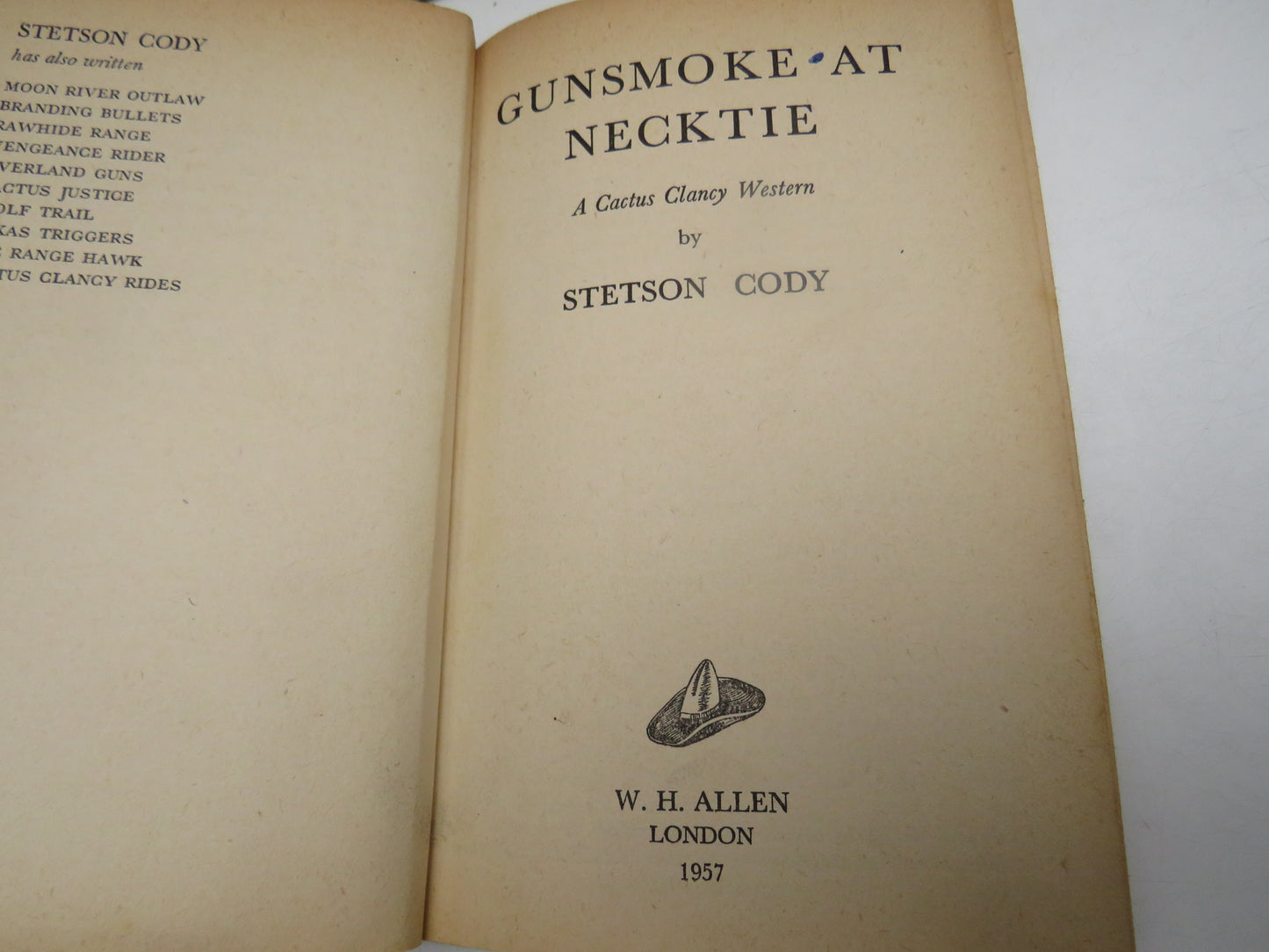 Gunsmoke At Necktie A Cactus Clancy Western By Stetson Cody 1957