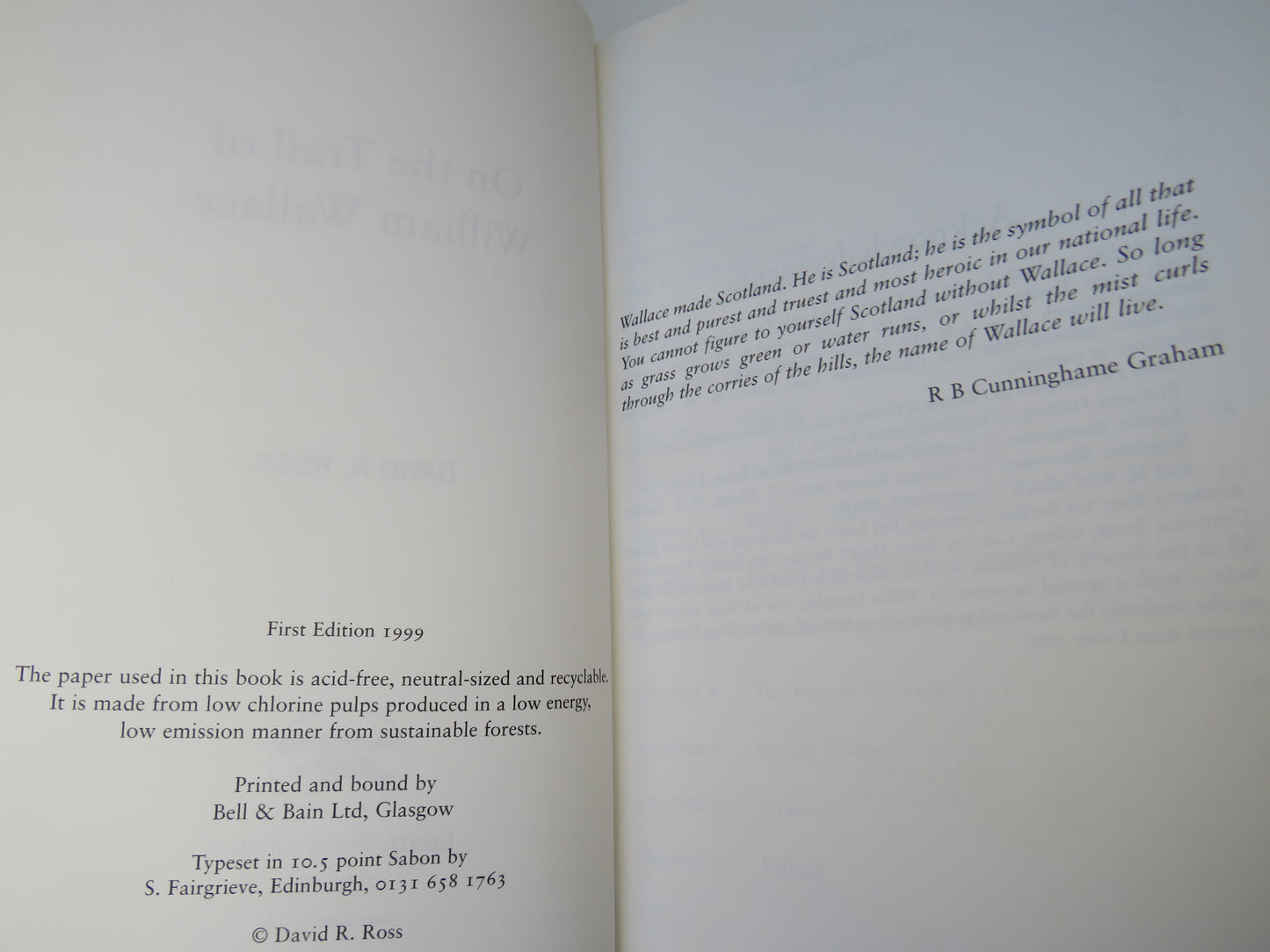 On The Trail of William Wallace By David R. Ross 1999
