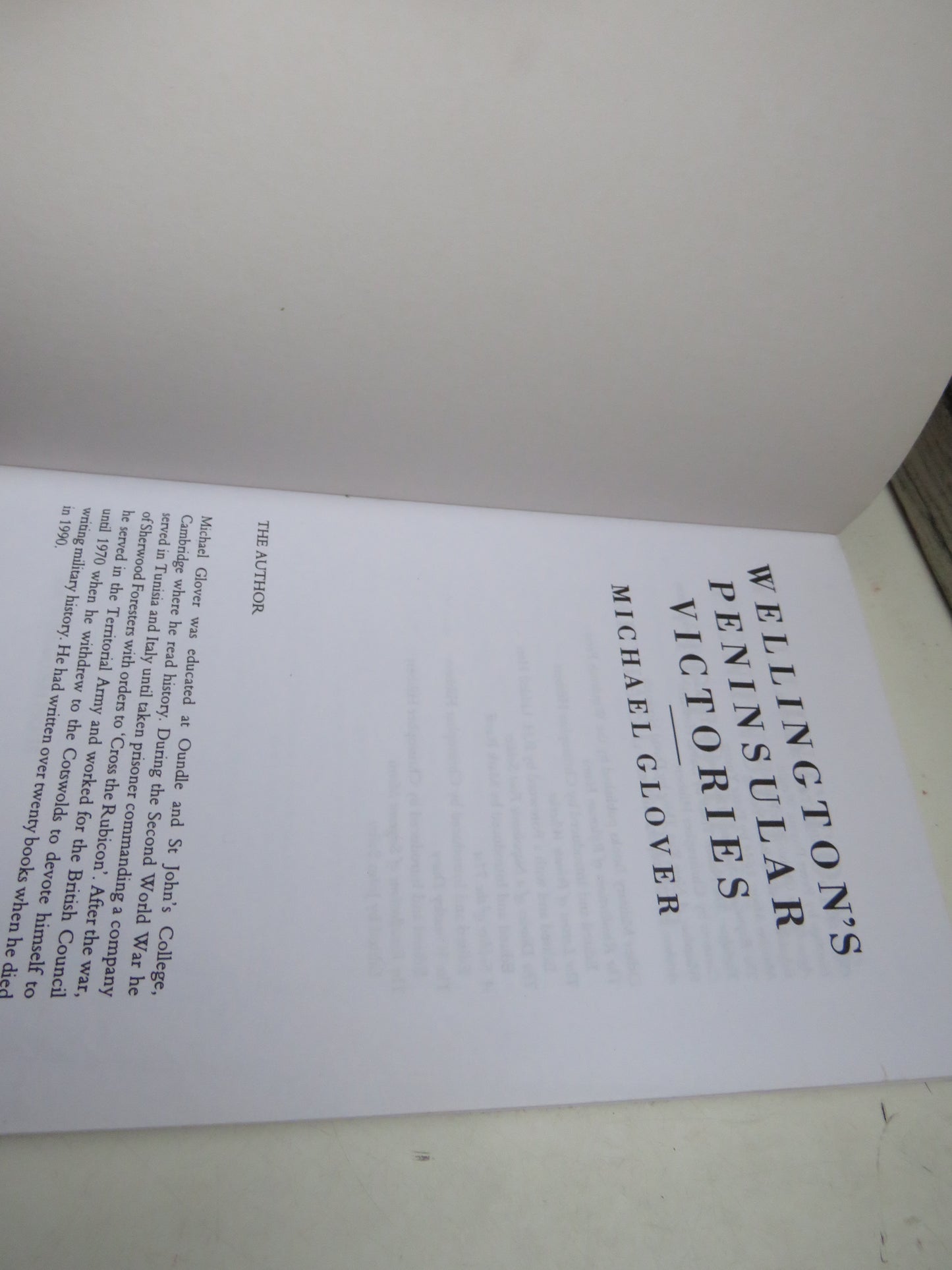 Wellington's Peninsular Victories By Michael Glover 2001