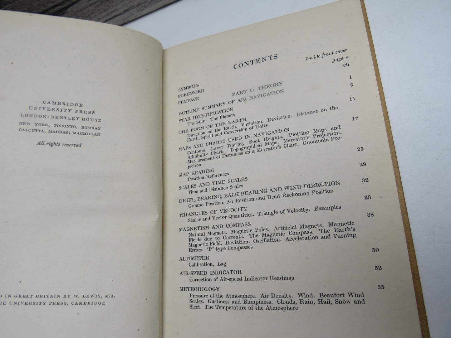 Aircraft Navigation Part I: Theory By H. Stewart and A. Nichols Part II: Practice By S.A. Walling and J.C. Hill 1943