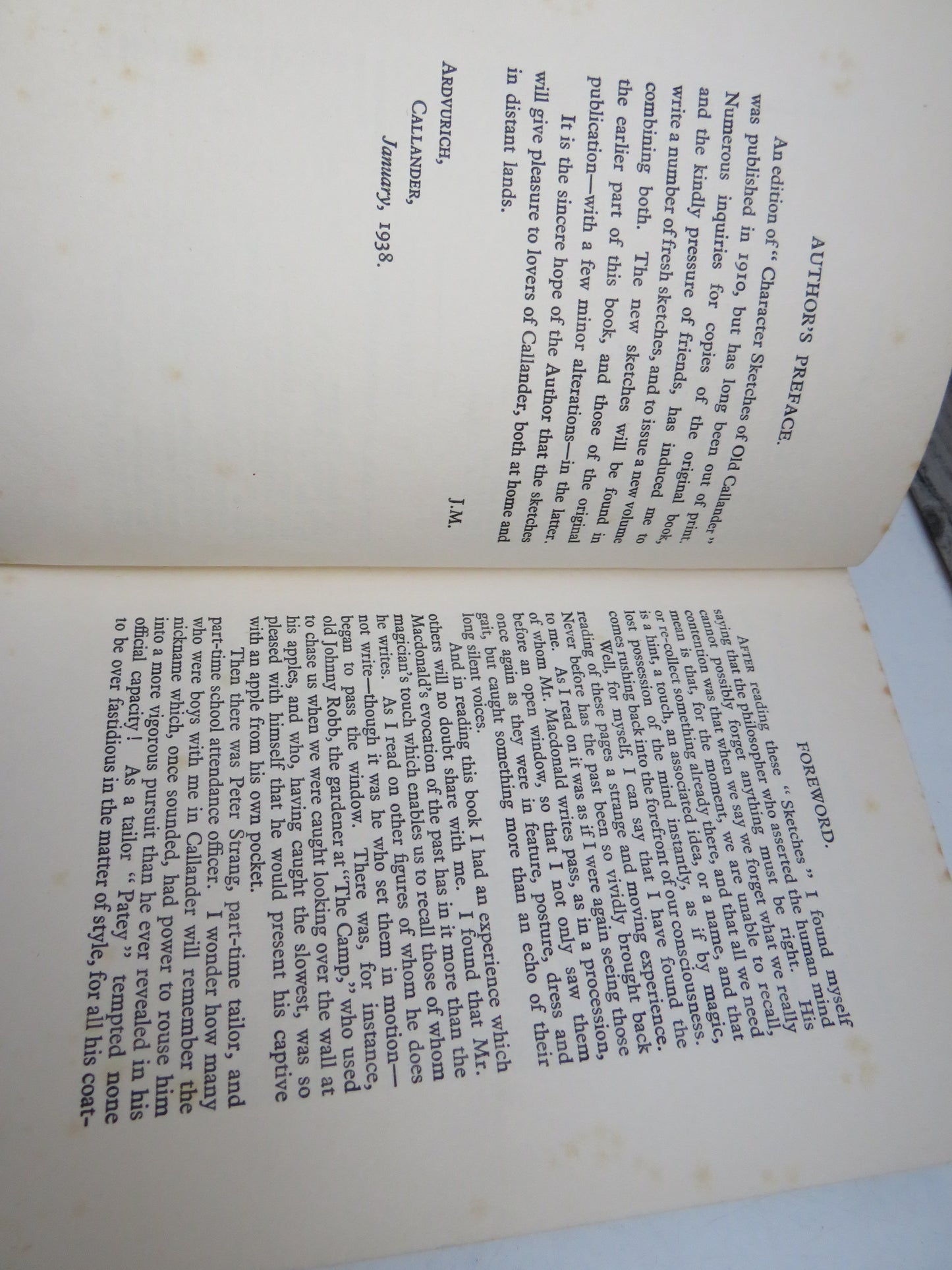 Character Sketches of Old Callander By James MacDonald 1938