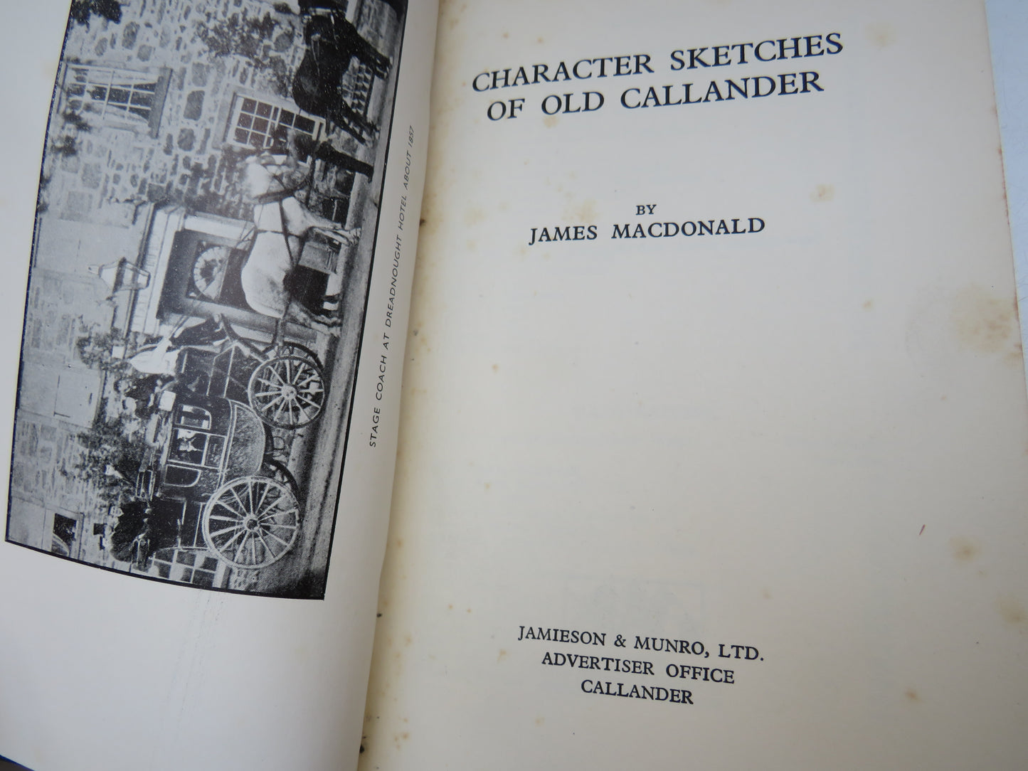 Character Sketches of Old Callander By James MacDonald 1938