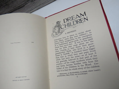 Dream-Children and The Child Angel By Charles Lamb 1929 1st Edition