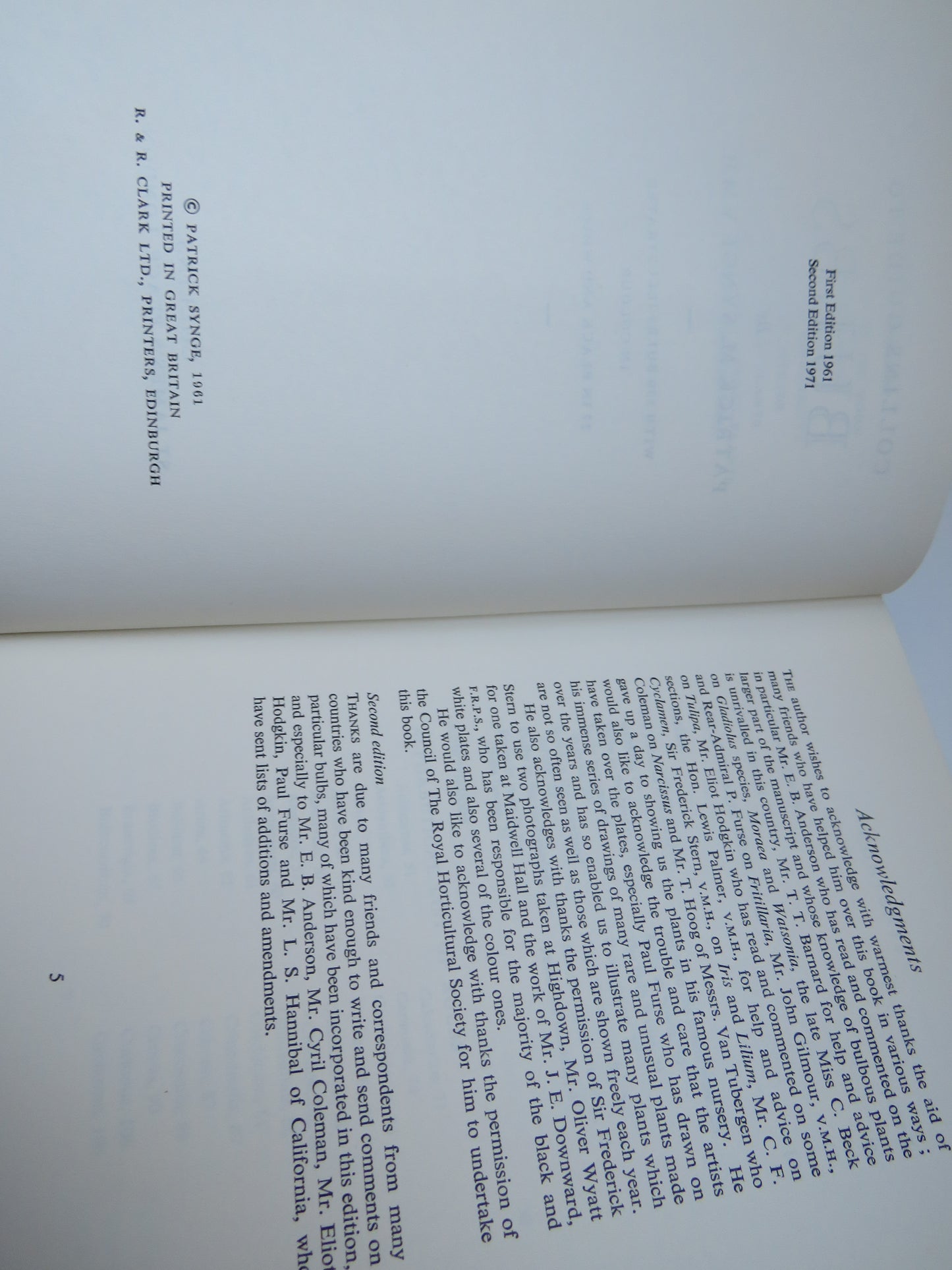 Collins Guide To Bulbs By Patrick M. Synge V.M.H 1971