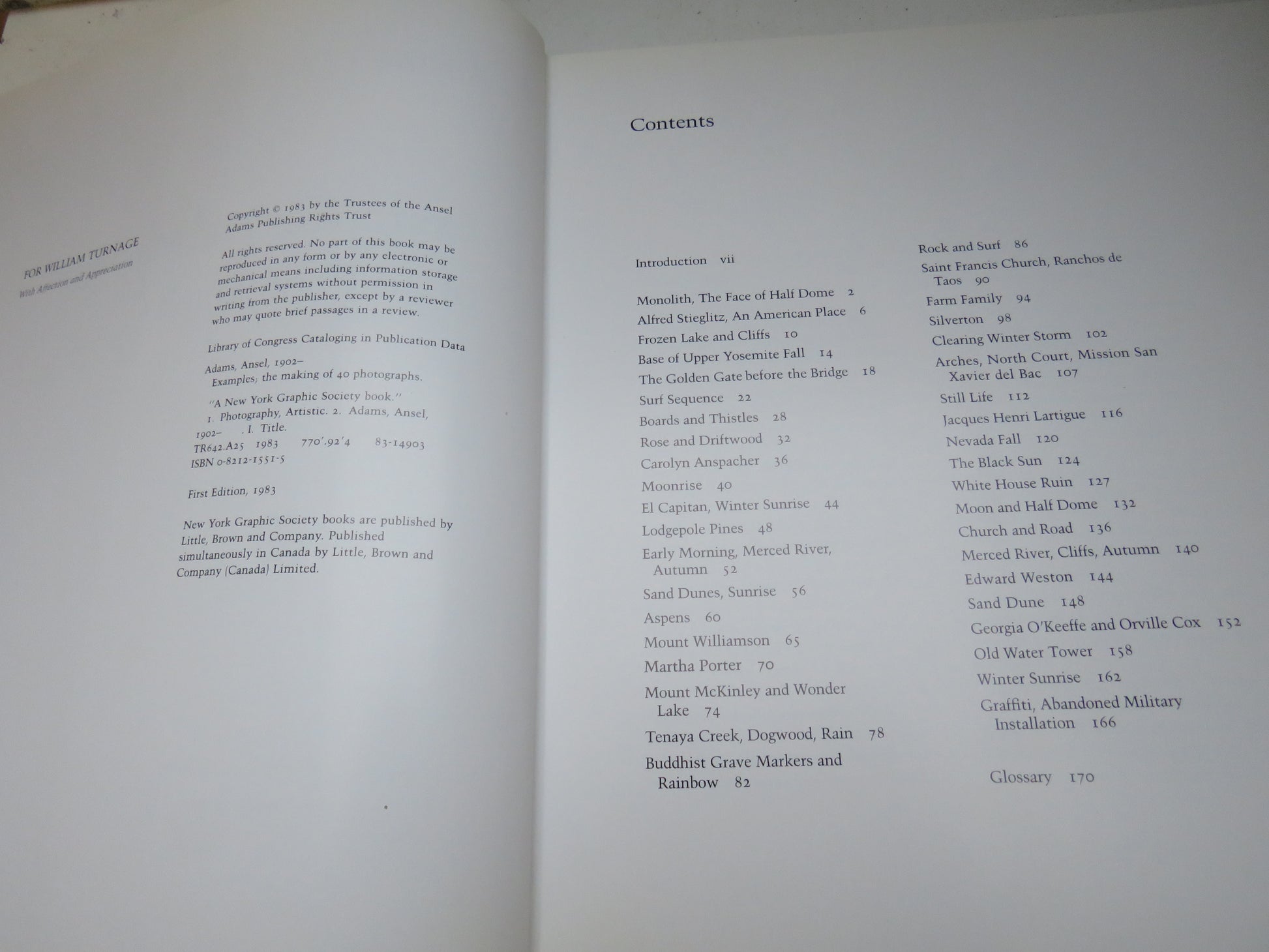 Examples, The Making of 40 Photographs by Ansel Adams 1983 First edition (Modern Photography Book) book 4