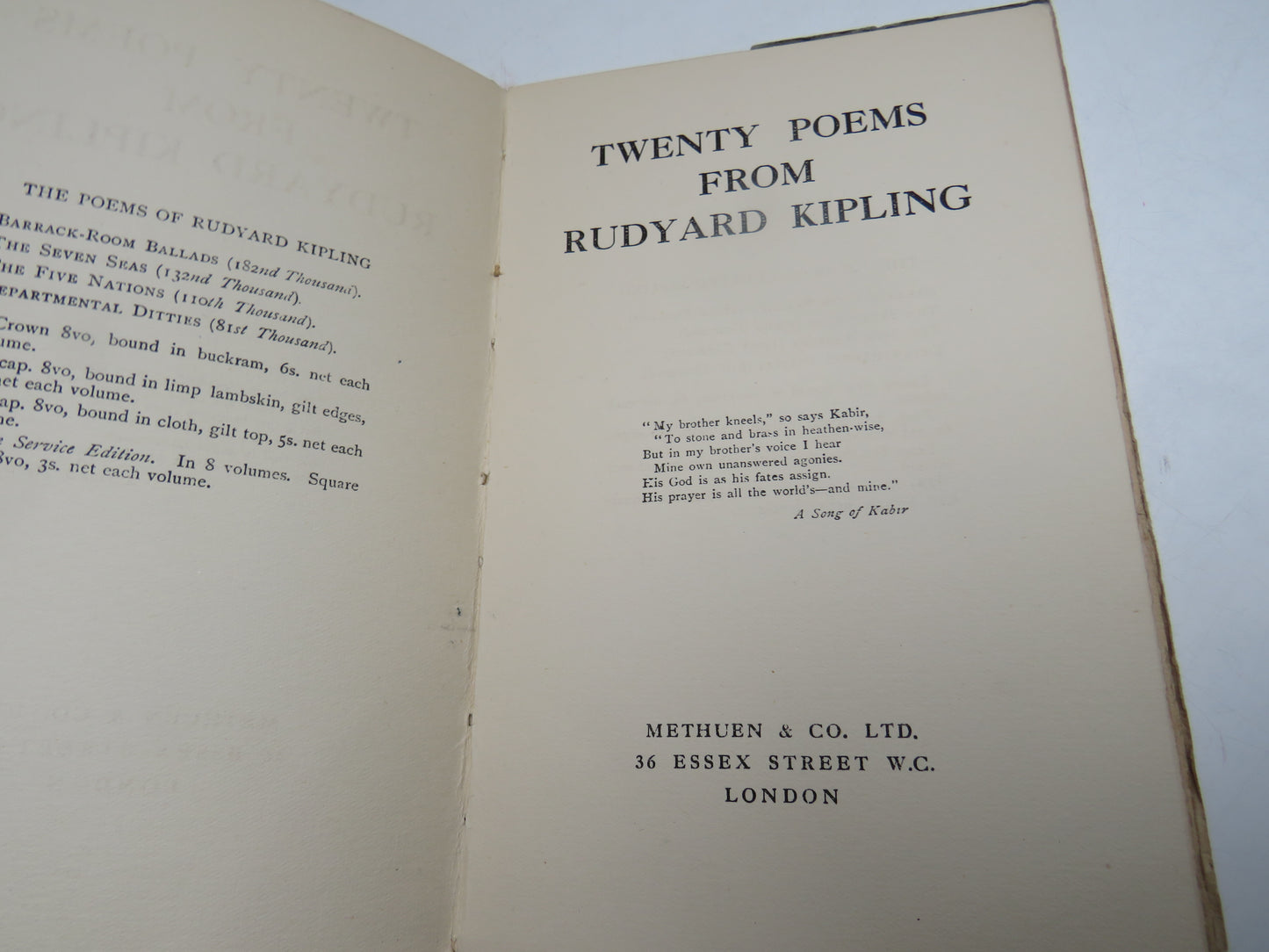 Twenty Poems From Rudyard Kipling 1928