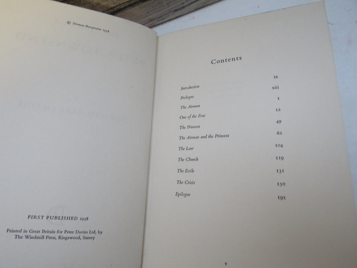 The Story of Peter Townsend By Norman Barrymaine 1958