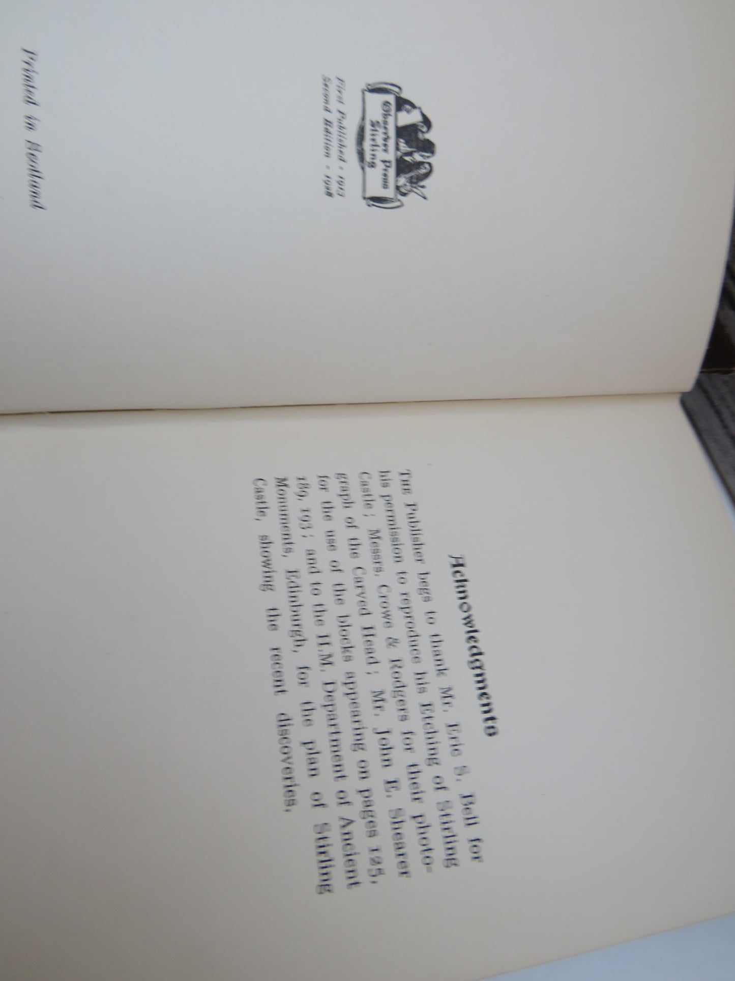 Stirling Castle Its Place In Scottish History By Eric Stair-Kerr 1928
