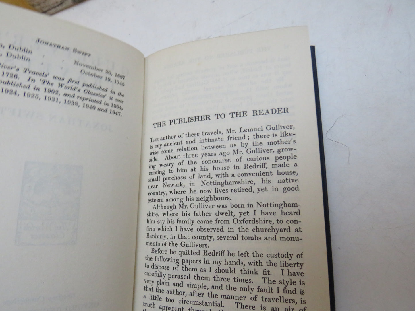 Gulliver's Travels By Jonathan Swift 1947