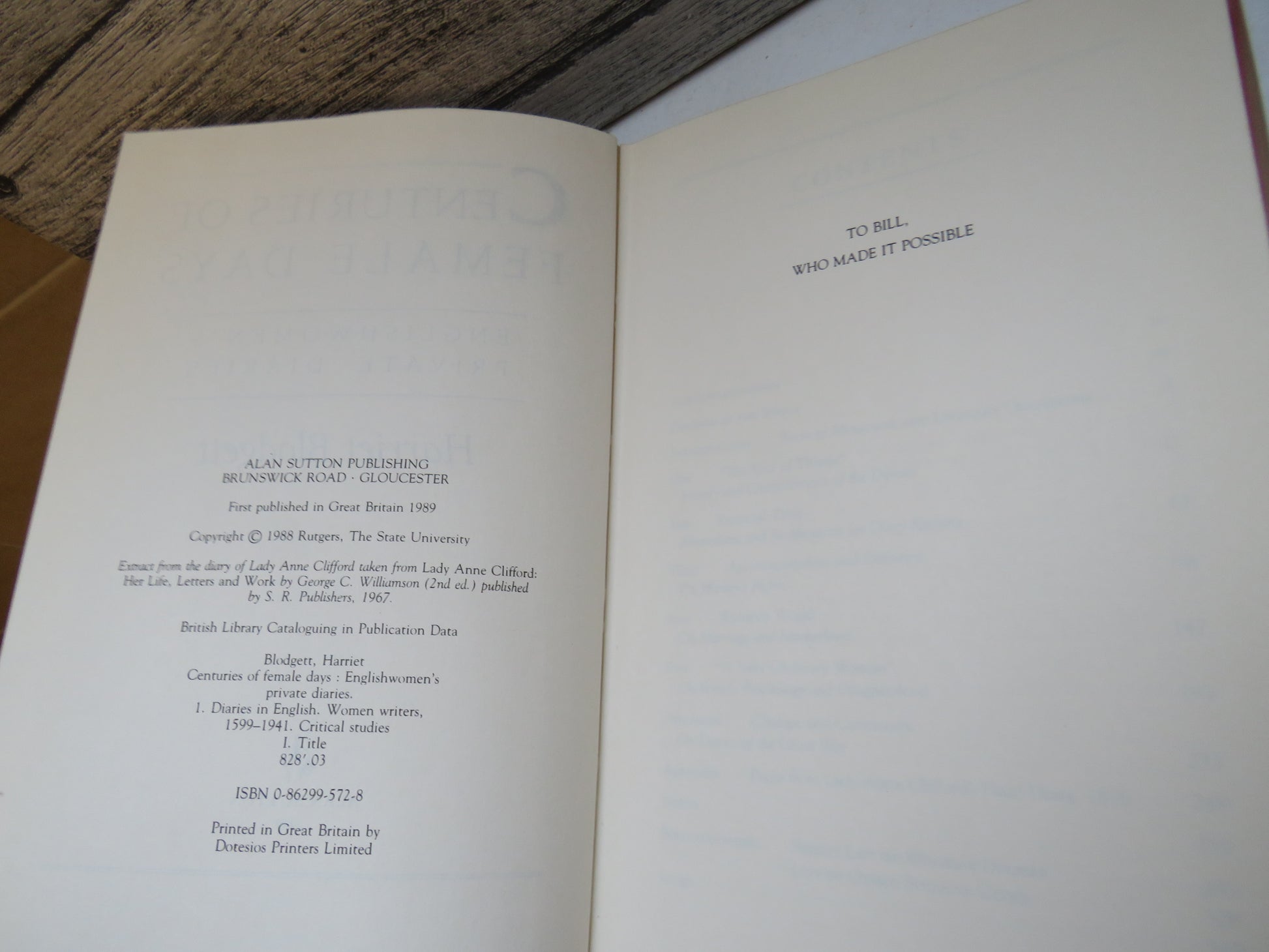 Centuries of Female Days, Englishwomen's Private Diaries by Harriet Blodgett 1989 (Modern Social History Book) book 4