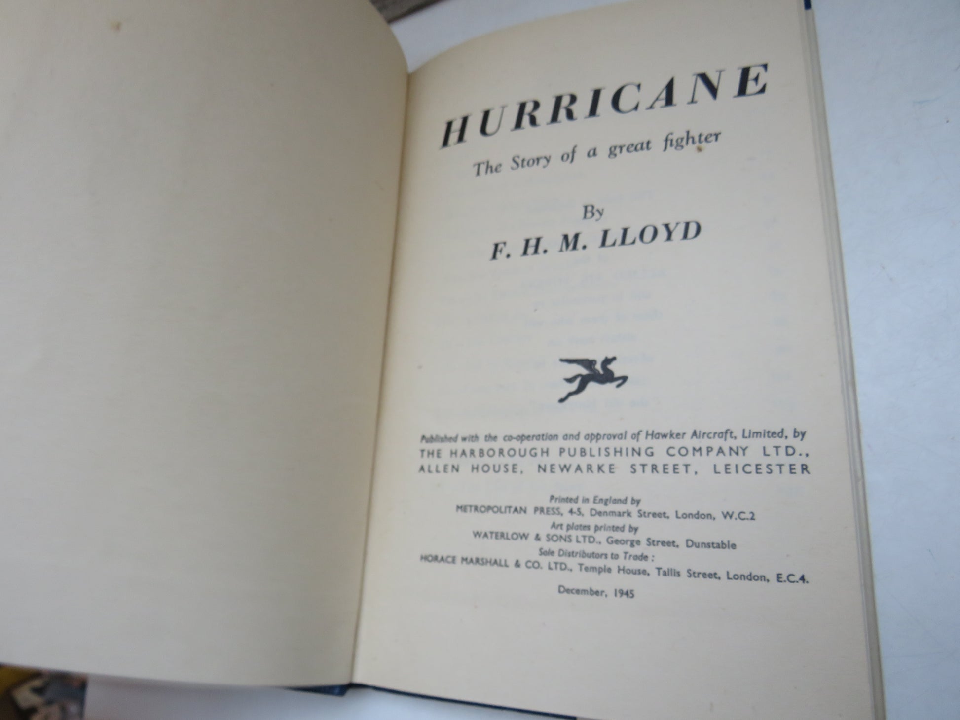 Hurricane by F.H.M Lloyd 1945 (Vintage War Memoir) book 3