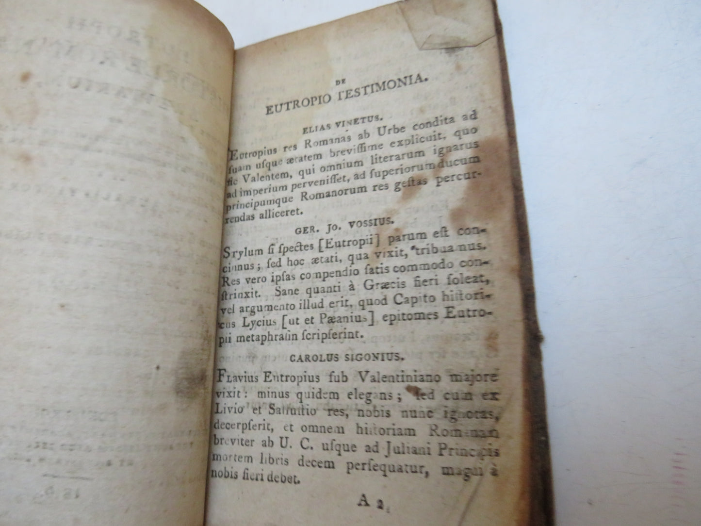 Eutropii Historiae Romanae Breviarium 1810 Small Antique Book