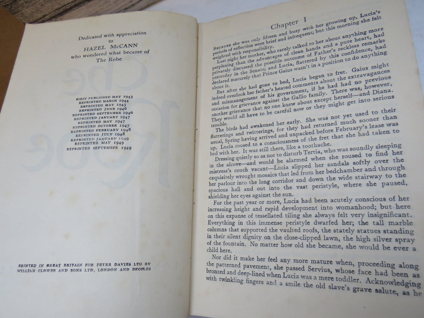 The Robe by Lloyd C. Douglas 1949 (Vintage Historical Novel)