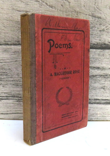 Poems of A. MacGregor Rose (Gordon) By Robert Dey book front cover