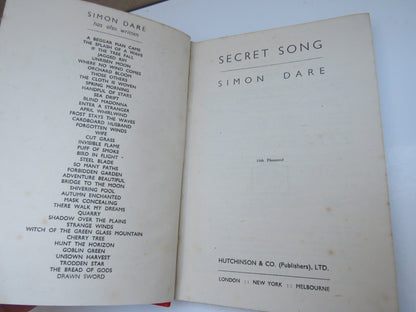 Secret Song By Simon Dare 1942 book image 3