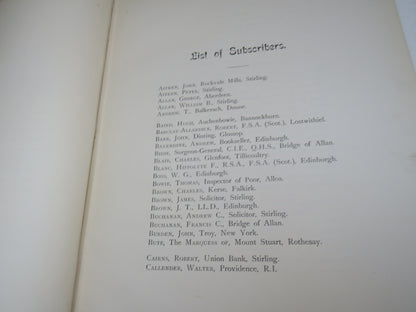 Old Nooks of Stirling Delineated and Described By J. S. Fleming 1898
