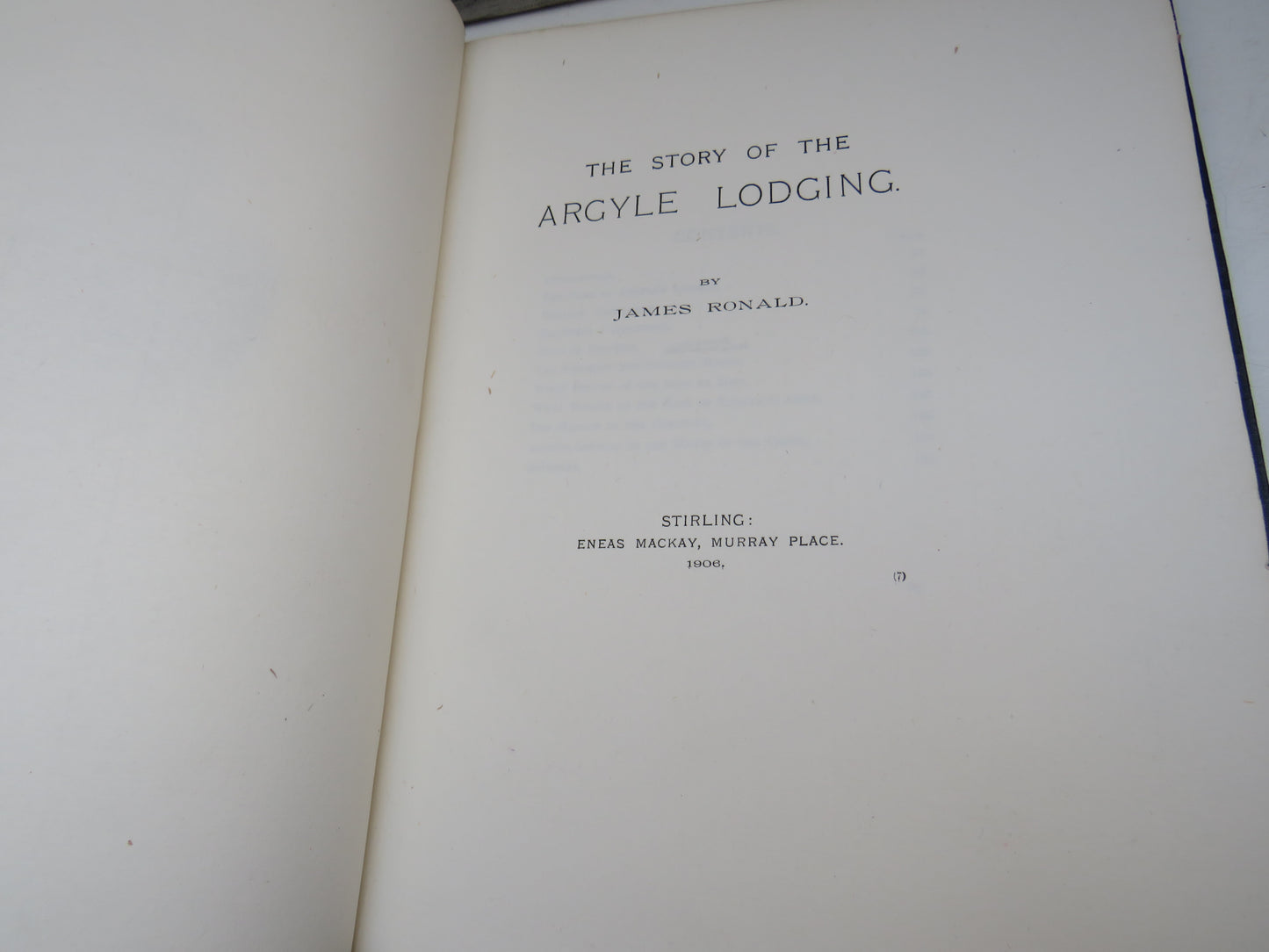 The Story of the Argyle Lodging By James Ronald 1906