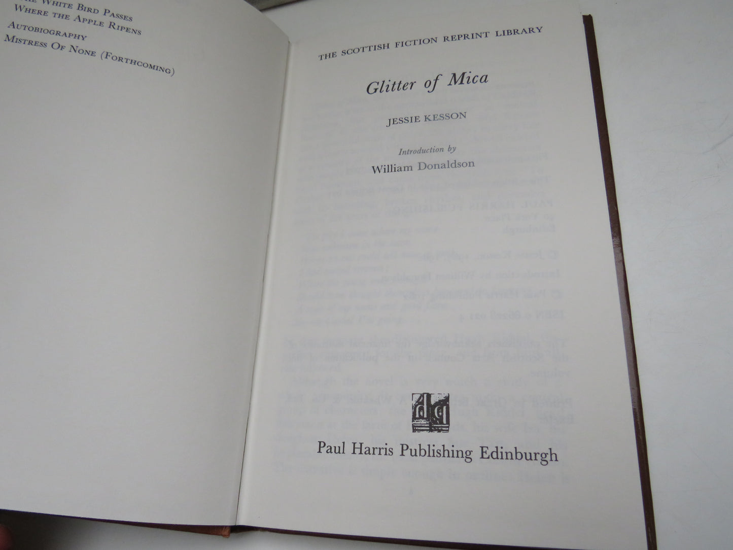 Glitter of Mica By Jessie Kesson 1982 The Scottish Reprint Library