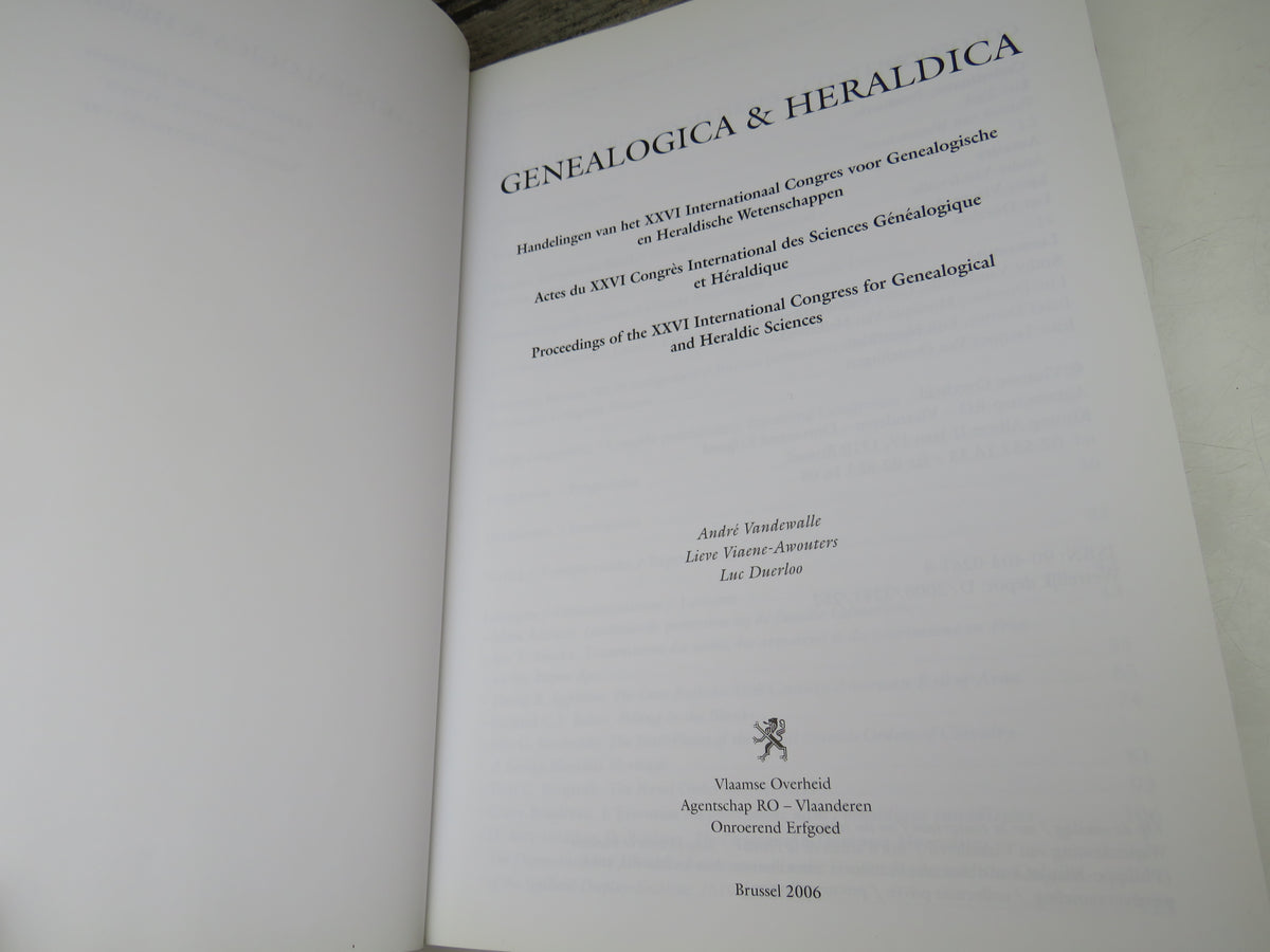 Genealogica & Heraldica, Brugge 2004, Vandewalle, Viaene-Awouters & Duerloo, 2006 book image 3