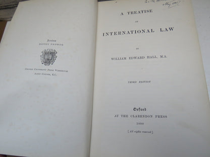 A Treatise on International Law by William Edward Hall 1890 (Antique Law Book) book image 3