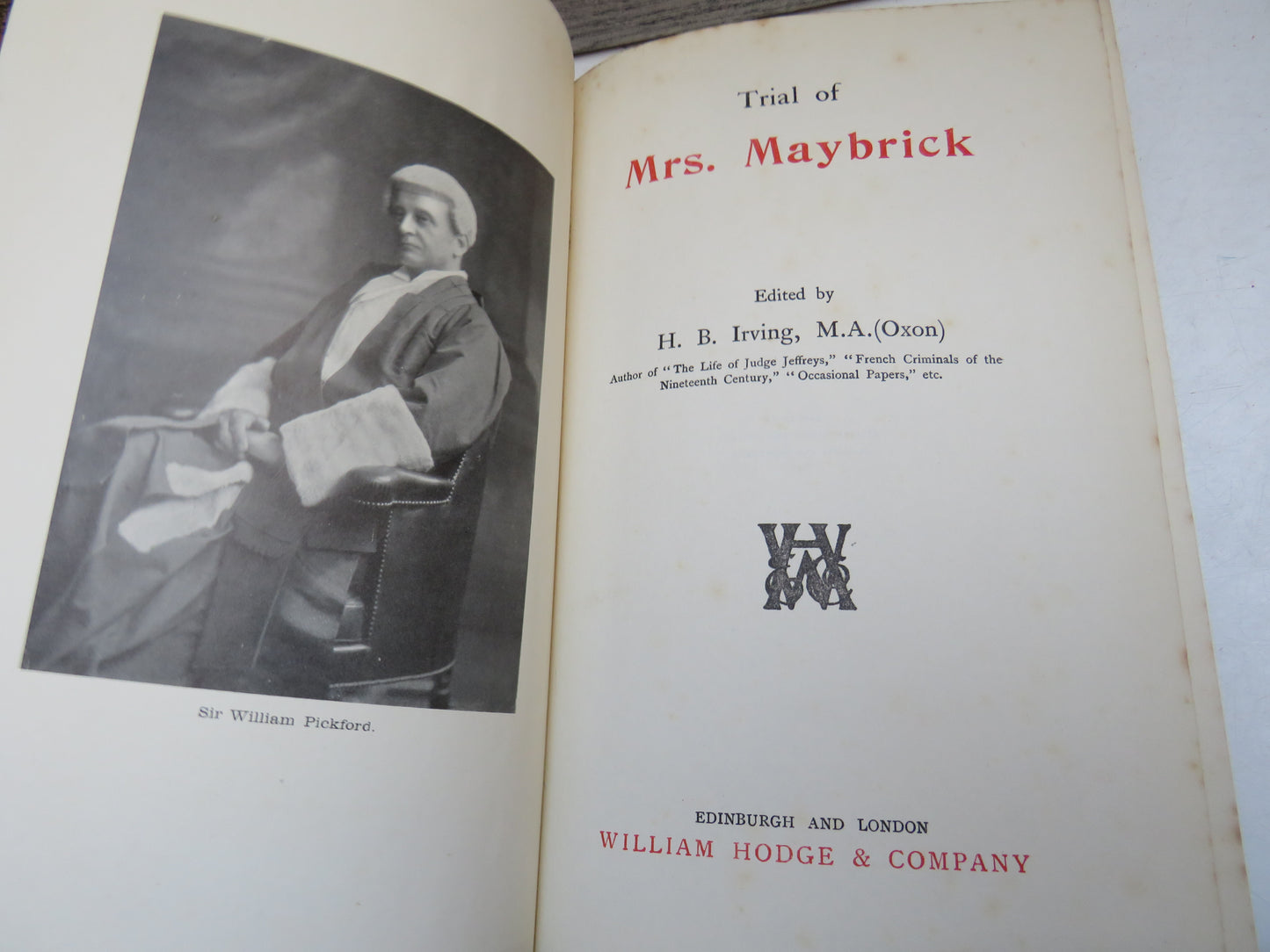 Trial of Mrs. Maybrick edited by H.B. Irving 1912, First Edition (Antique True Crime Book) book 4