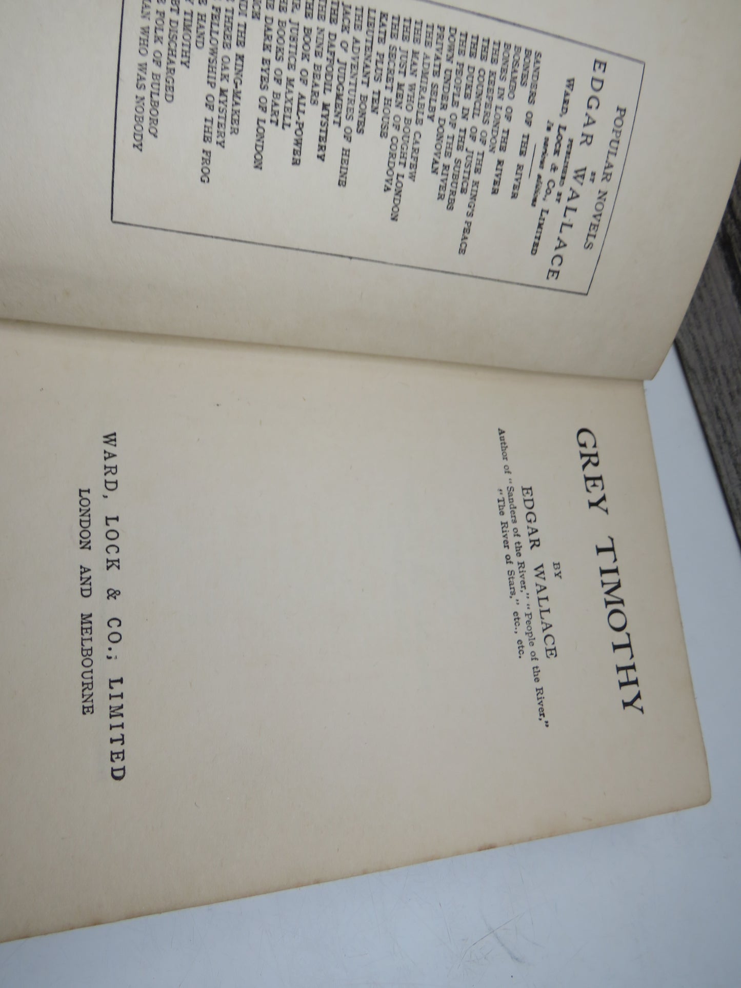 Grey Timothy By Edgar Wallace