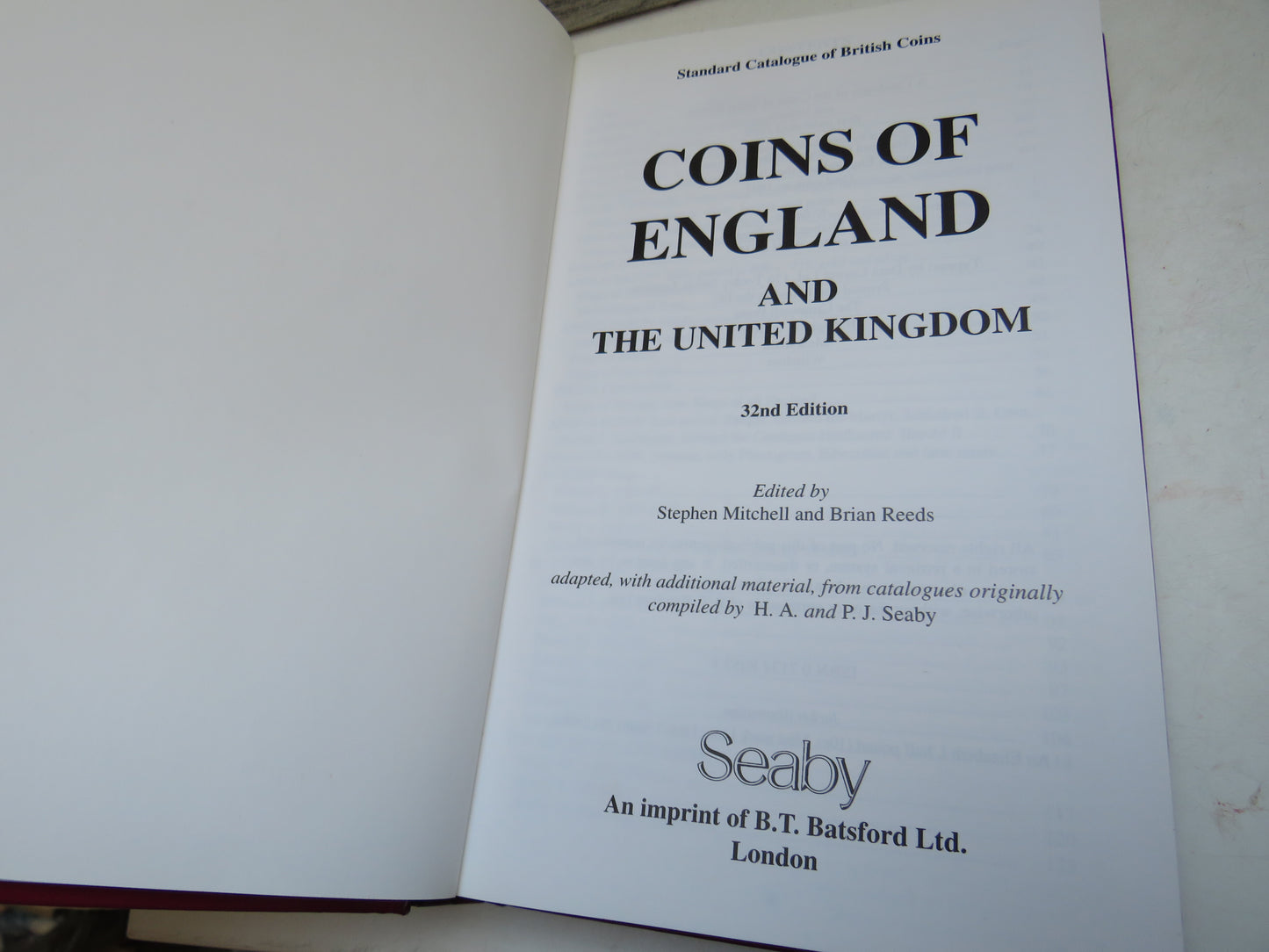 Coins of England and the United Kingdom, Standard Catalogue of British Coins 1997, 32nd edition (Modern Reference Book) book 3