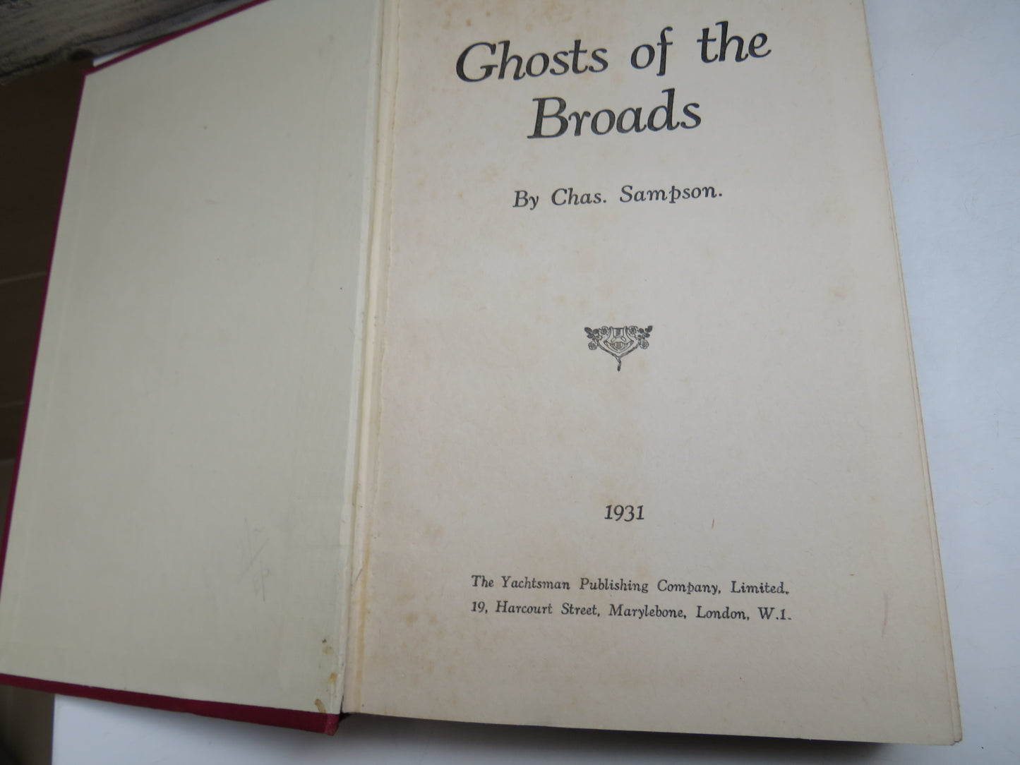 Ghosts of the Broads By Chas. Sampson 1931