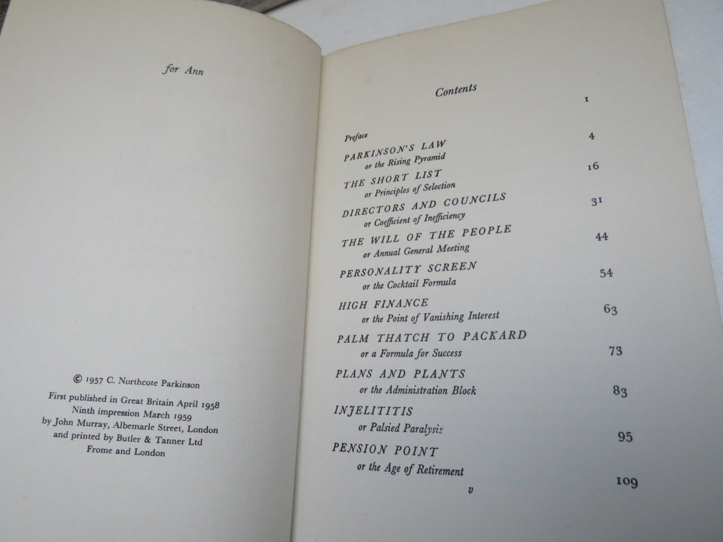Parkinson's Law or The Pursuit of Progress by C. Northcote Parkinson 1959