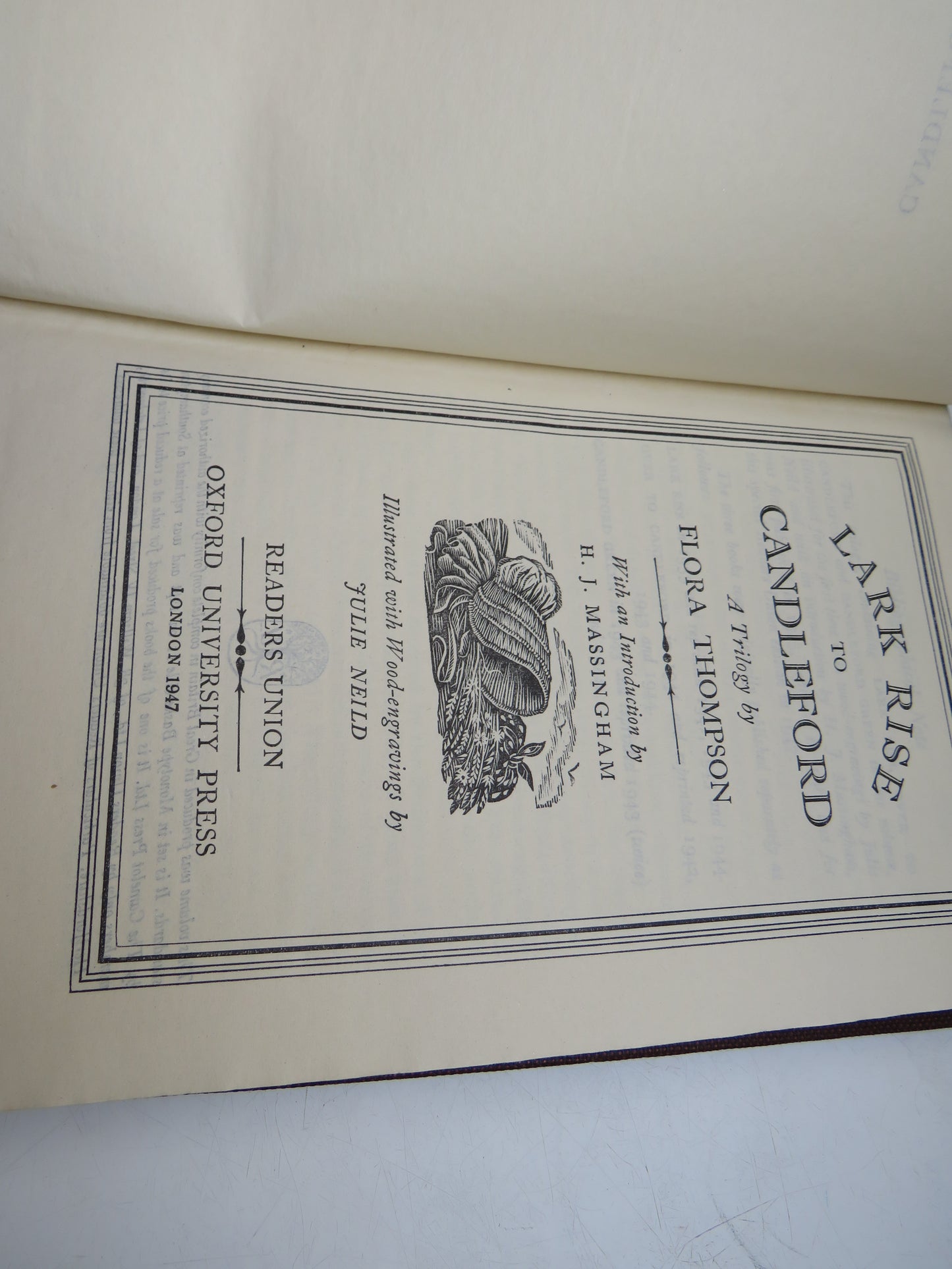 Lark Rise To Candleford A Trilogy By Flora Thompson 1947