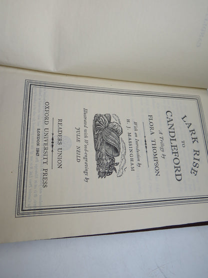 Lark Rise To Candleford A Trilogy By Flora Thompson 1947