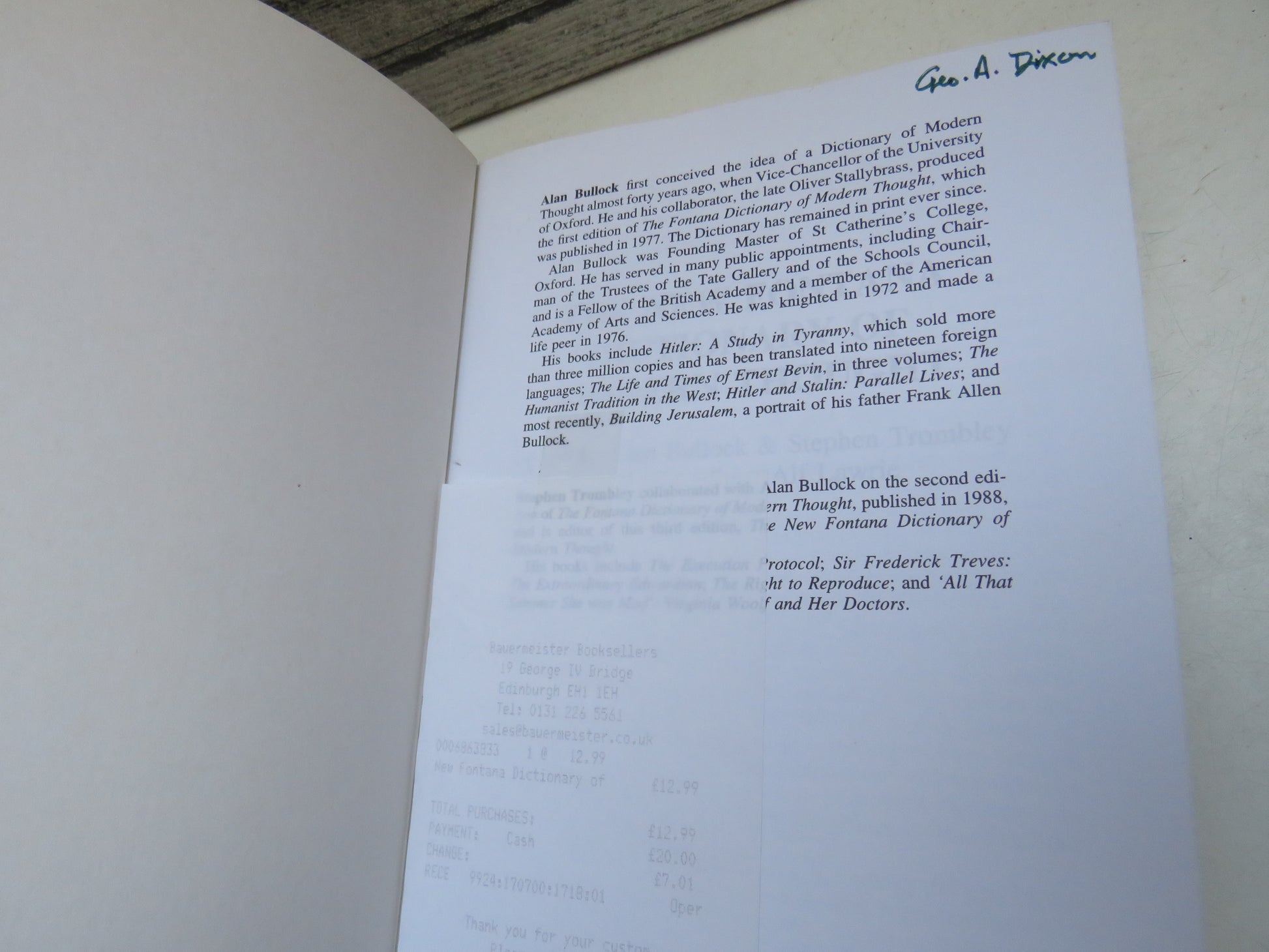The New Fontana Dictionary of Modern Thought Edited by Alan Bullock & Stephen Trombley 2000 (Modern Reference) book 3