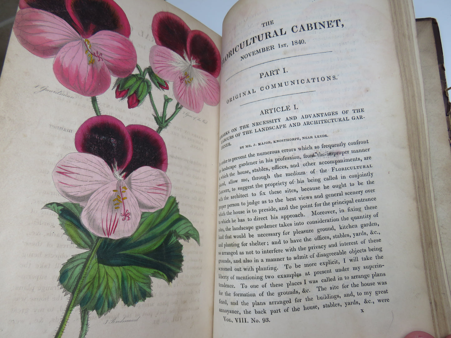The Floricultural Cabinet and Florist's Magazine Conducted By Joseph Harrison 1840