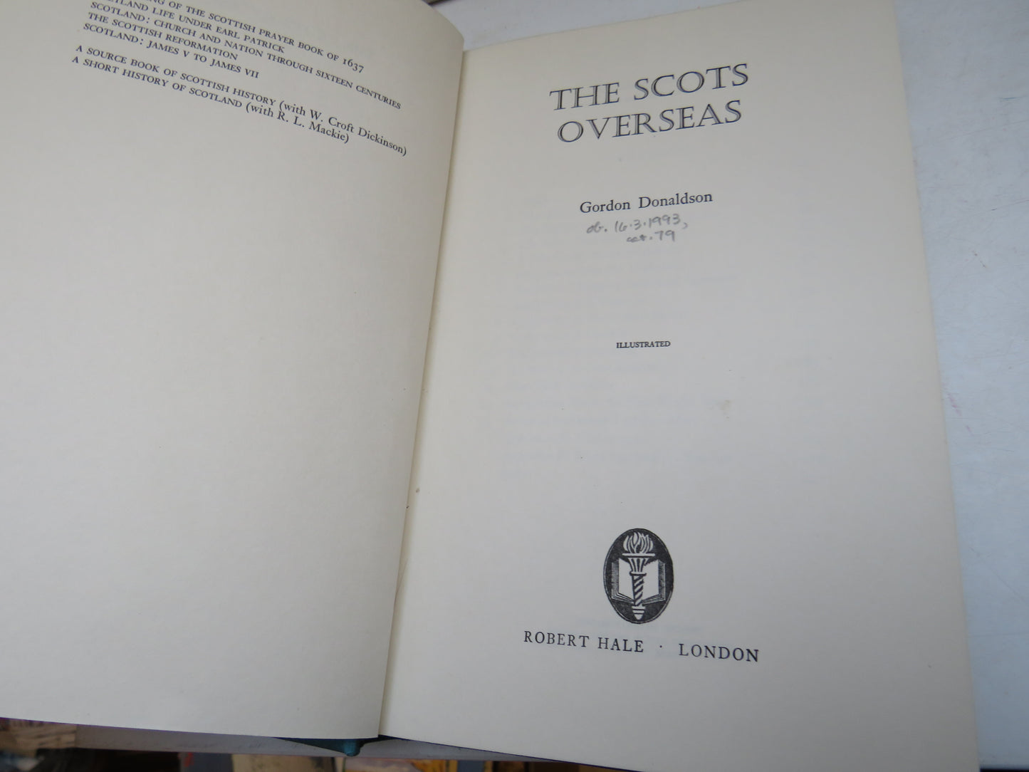 The Scots Overseas By Gordon Donaldson 1966