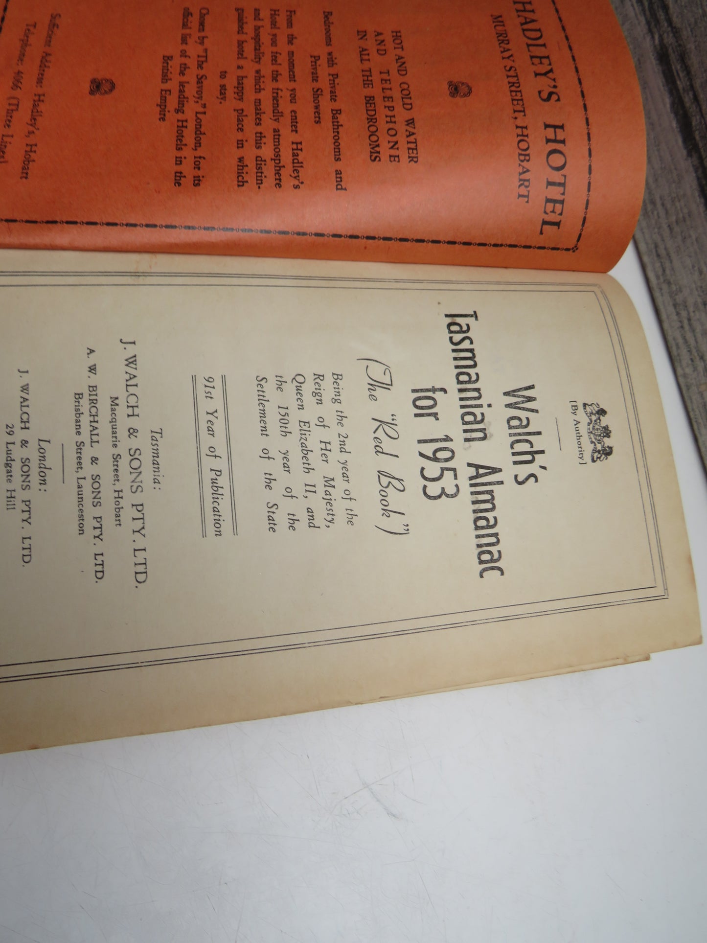 Walch's Tasmanian Almanac For 1953 The "Red Book"