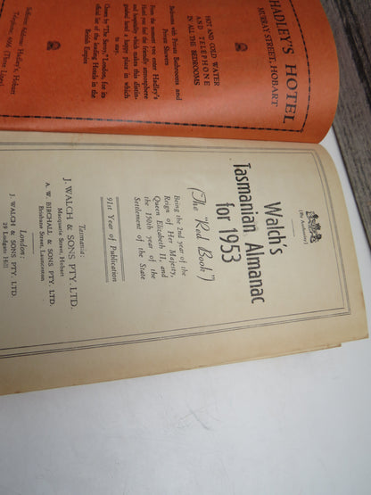 Walch's Tasmanian Almanac For 1953 The "Red Book"