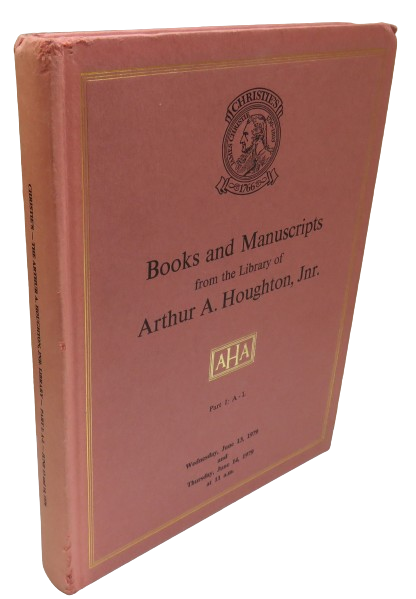 Books and Manuscripts From The Library of Arthur A. Houghton Jnr 1979 Christies book front cover