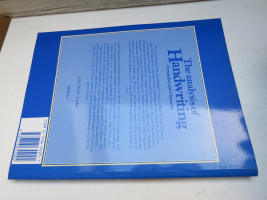 The Analysis of Handwriting Personality and Character By Diane Simpson 1985