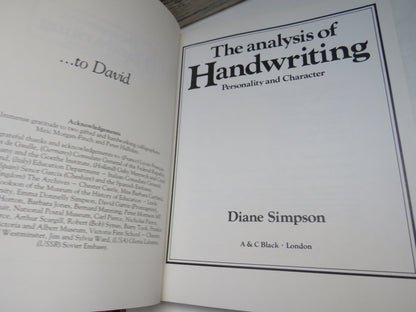 The Analysis of Handwriting Personality and Character By Diane Simpson 1985 (Modern Psychology Book) book image 5