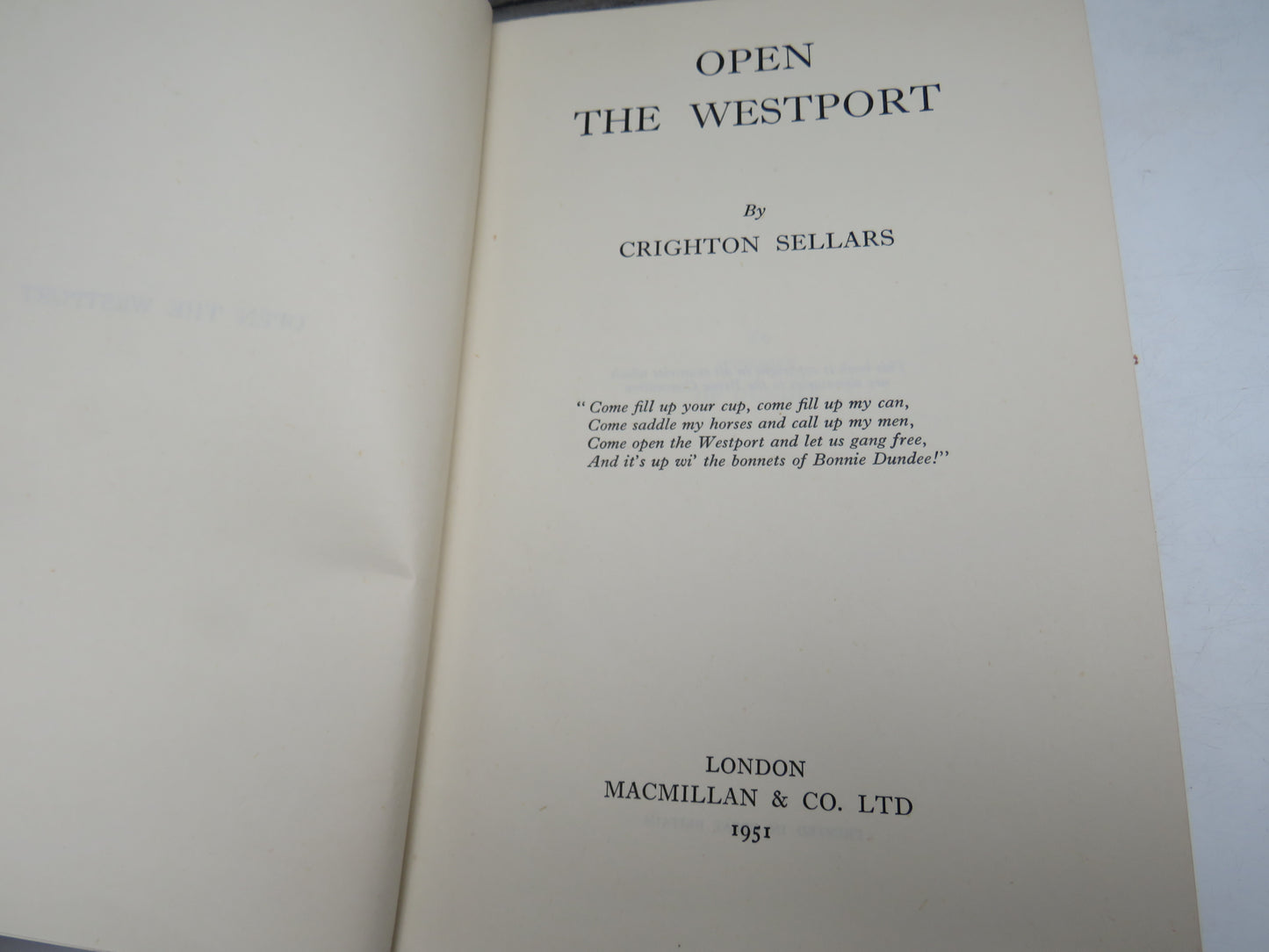 Open The Westport By Crighton Sellars 1951