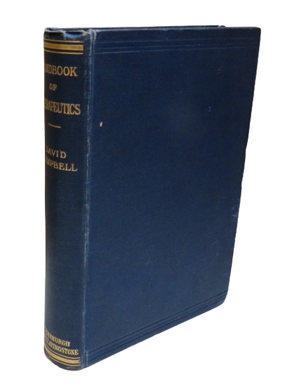 Handbook of Therapeutics by David Campbell, 1930 book front cover
