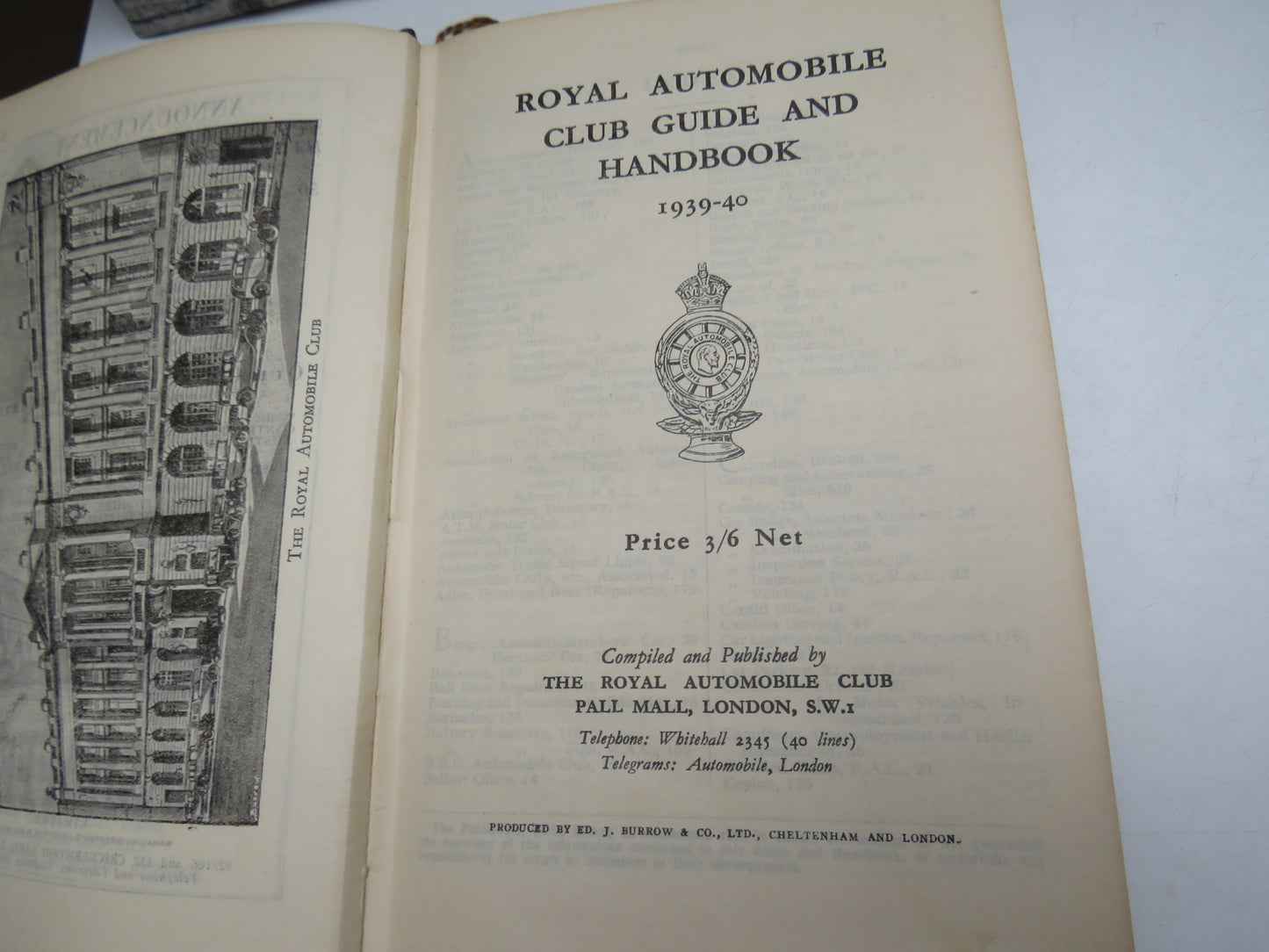 Royal Automobile Club Guide and Handbook 1939-40