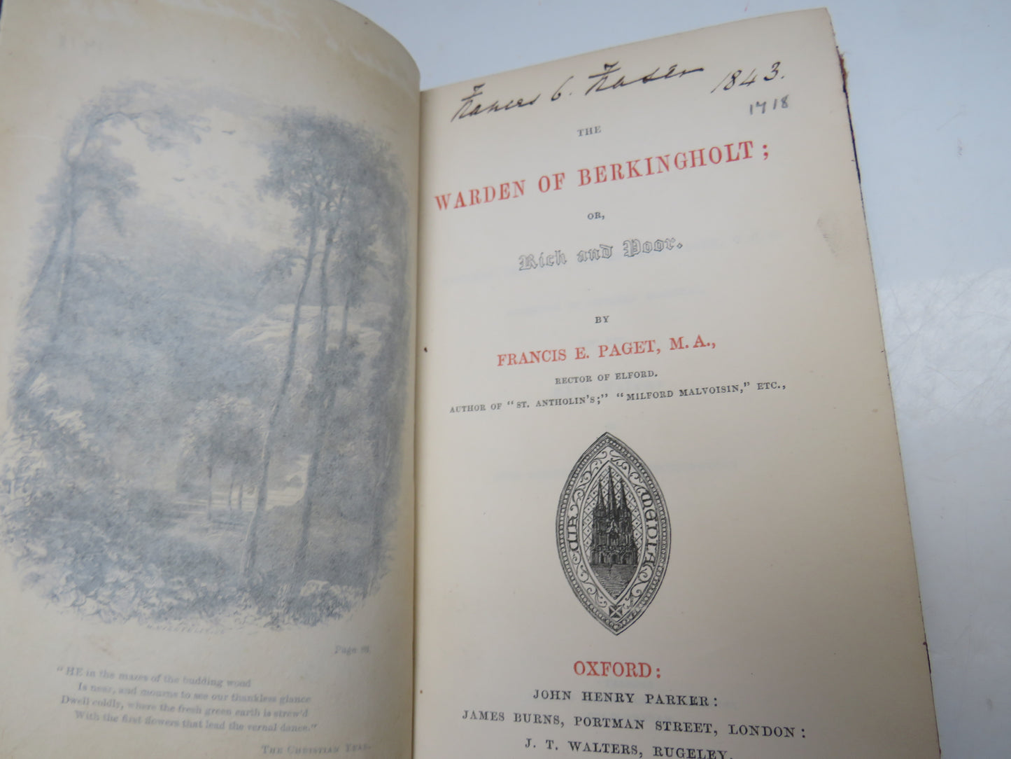 The Warden of Berkingholt or Rich and Poor by Francis E. Paget, 1843