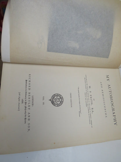 Further Reminiscences, My Autobiography and Reminiscences by W. P. Frith, 1888, Vol. III book image 6