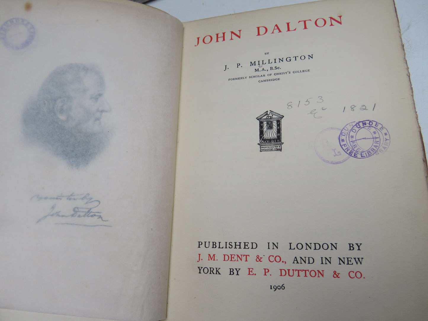 John Dalton By J.P. Millington 1906