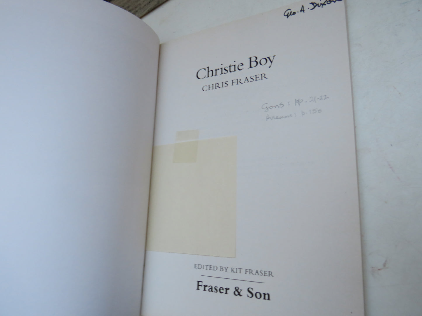Christine Boy By Chris Fraser 1994 (Modern Novel) book 3