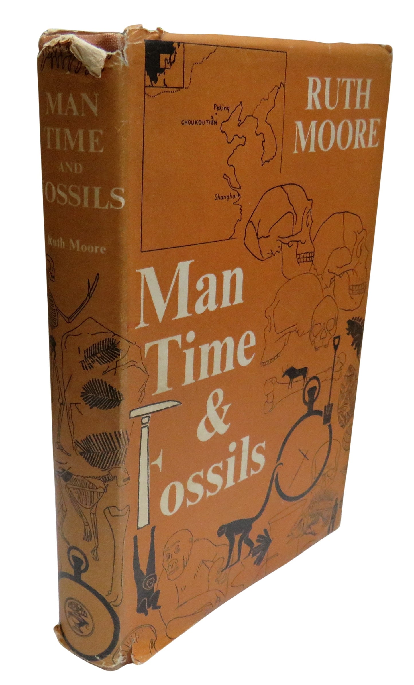 Man, Time and Fossils The Story of Evolution By Ruth Moore 1954 1st Edition