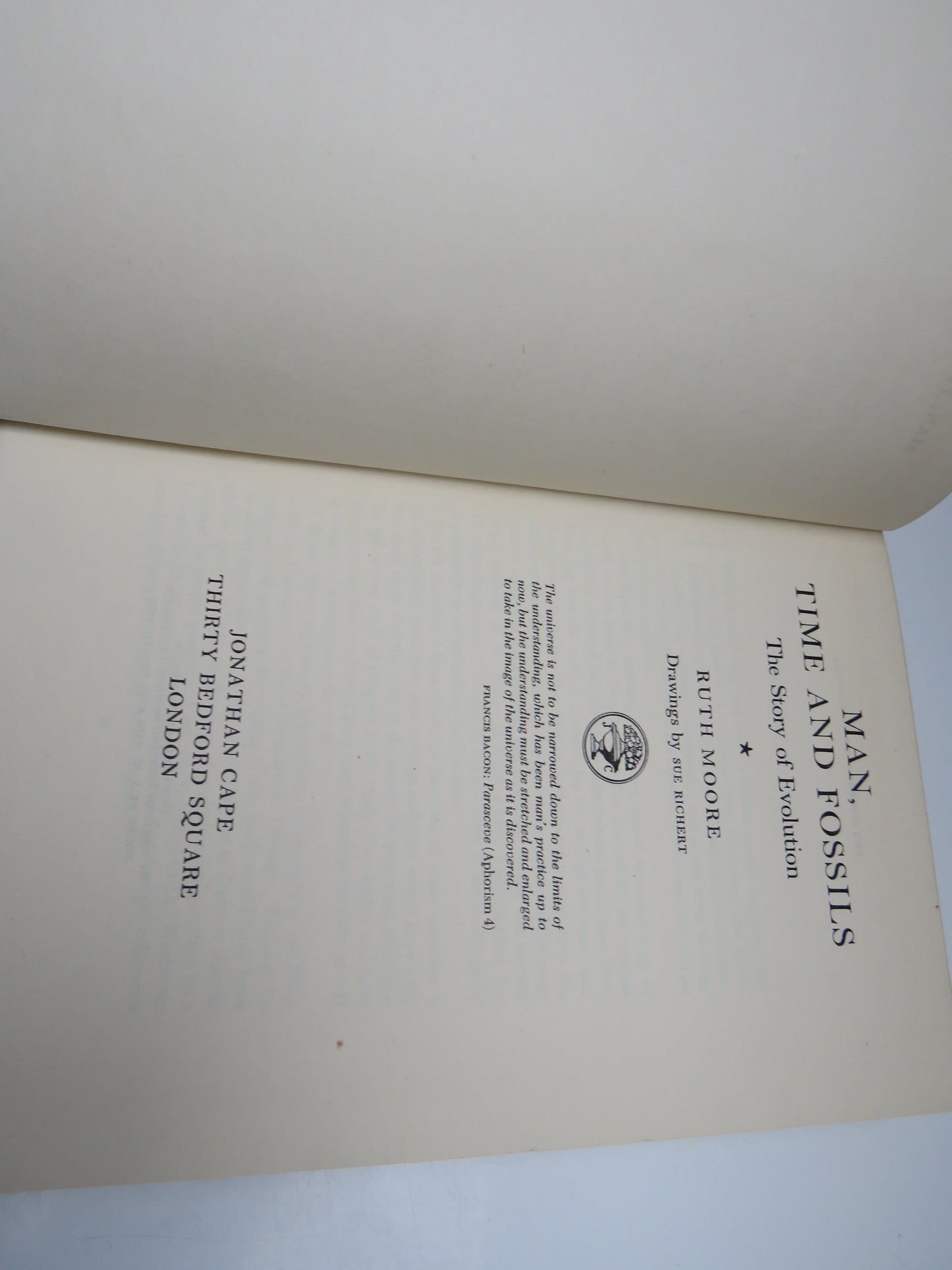 Man, Time and Fossils The Story of Evolution By Ruth Moore 1954 1st Edition