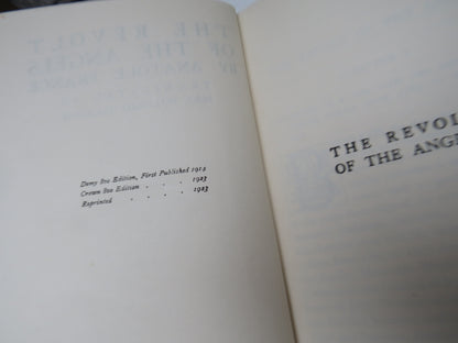 The Revolt of the Angels By Anatole France Translated By Mrs. Wilfrid Jackson 1923